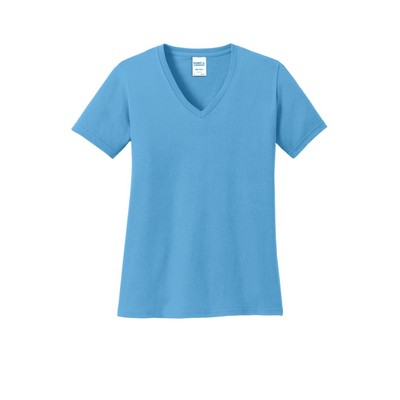 Port & Company® Women's Core Cotton V-Neck Tee