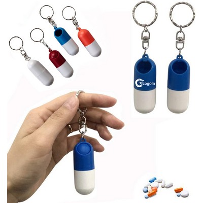 Pill Case Keychain Portable Mini Pill Boxes Medicine Vitamin Holder case