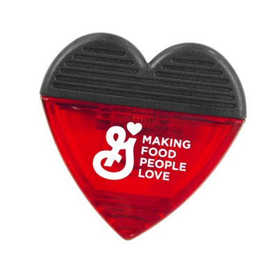 Union Printed - Heart Shaped Magnetic Memo Clip with 1-Color Logo